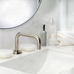 Watermark Zen magnetic handle faucet with stone handles, polished nickel