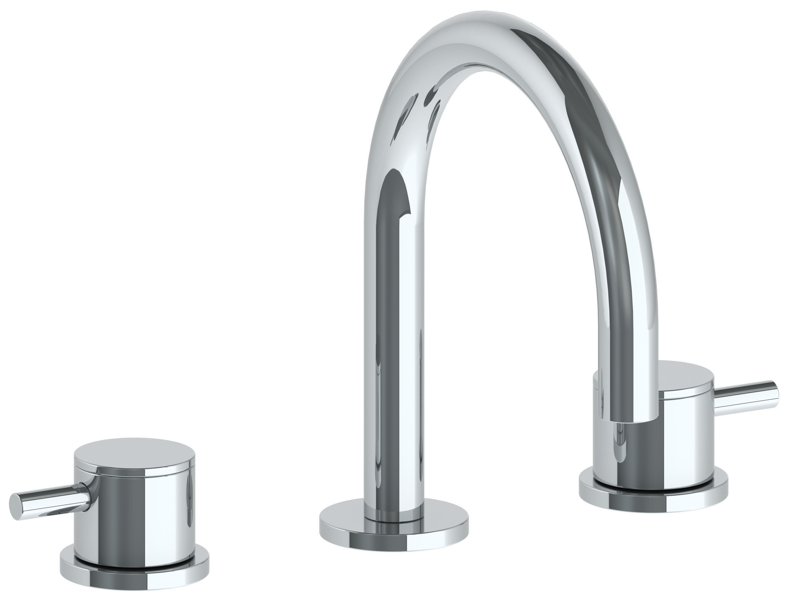 Deck Mounted 3 Hole Gooseneck Lavatory Set with Short Spout