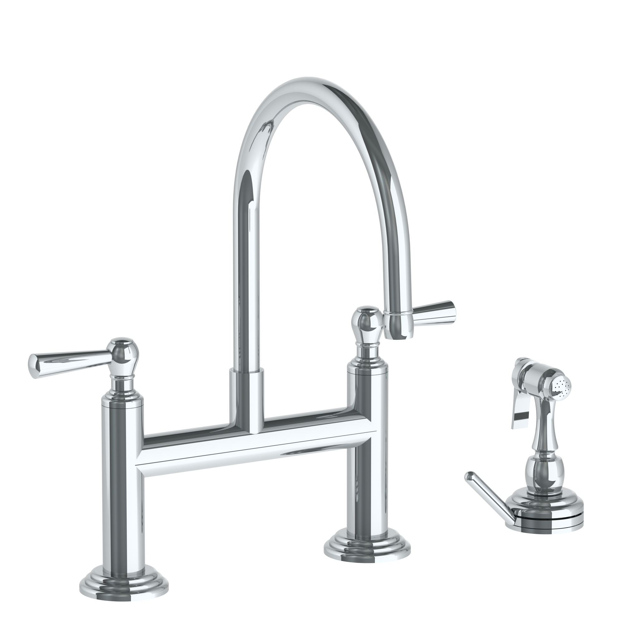 ジャンク品Waterstone Meaden ターゲットマーク セミアコMod Deck Mounted Bridge Kitchen Faucet with Independent Side Spray