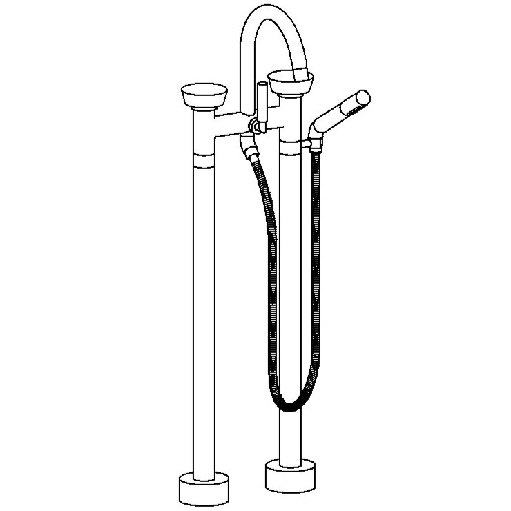 Wall Mounted Exposed Shower with Hand Shower | Watermark Designs